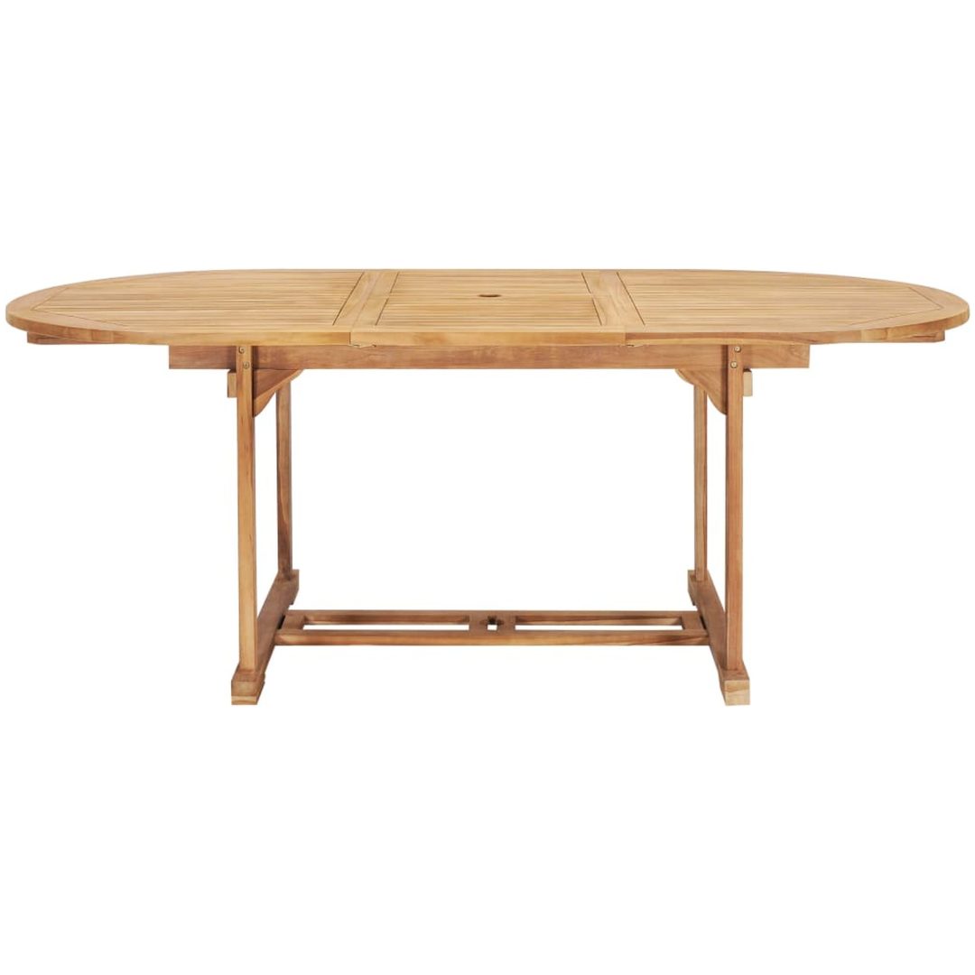 Trädgårdsbord utdragbart 150- massiv teak vidaXL 200 x 100 x 75 cm – bild 4