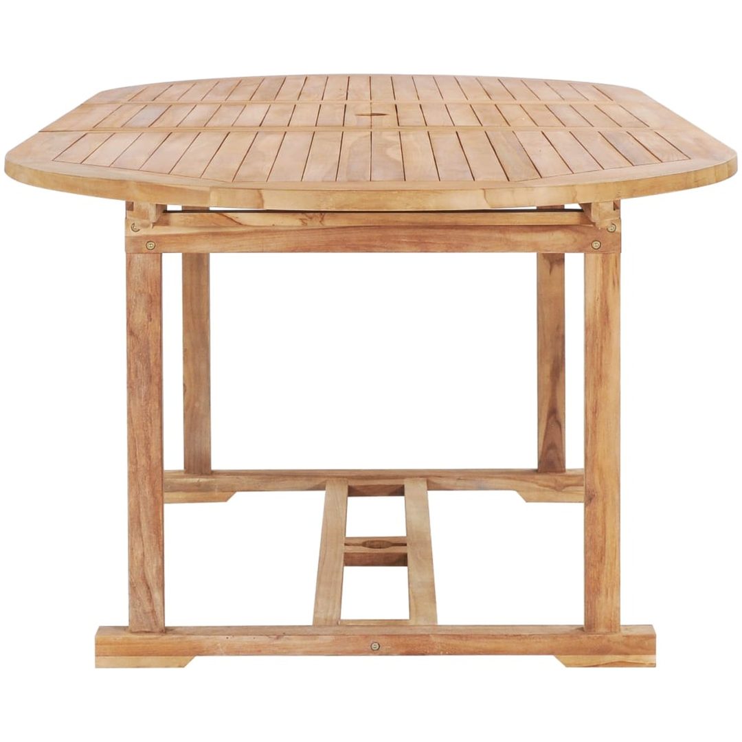 Trädgårdsbord utdragbart 150- massiv teak vidaXL 200 x 100 x 75 cm – bild 5