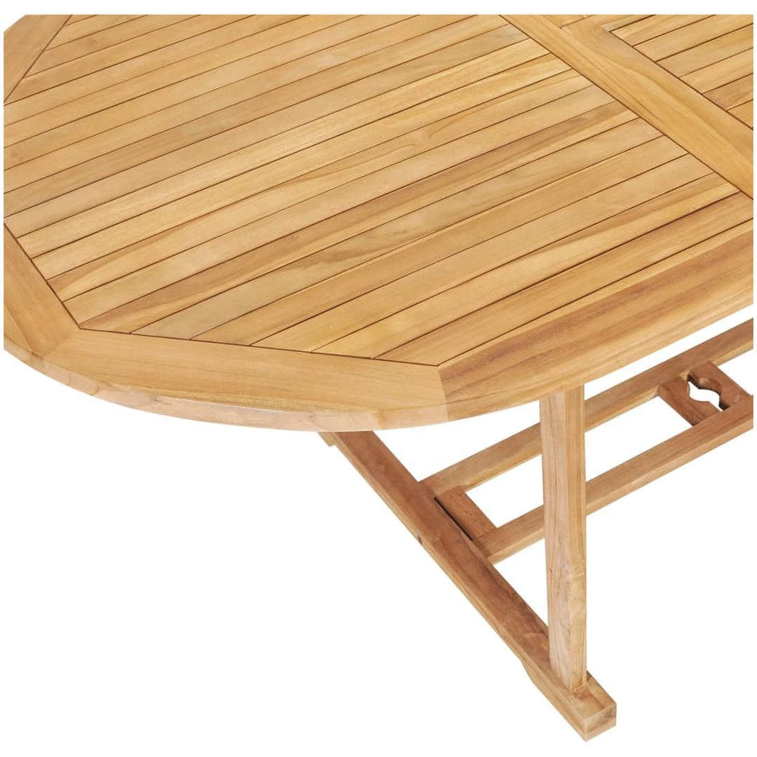 Trädgårdsbord utdragbart 150- massiv teak vidaXL 200 x 100 x 75 cm – bild 6
