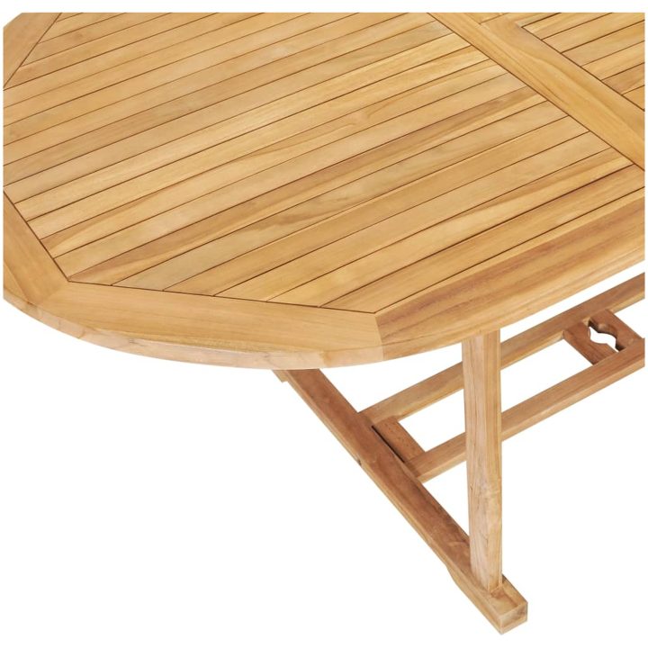 Trädgårdsbord utdragbart 150- massiv teak vidaXL 200 x 100 x 75 cm – bild 6
