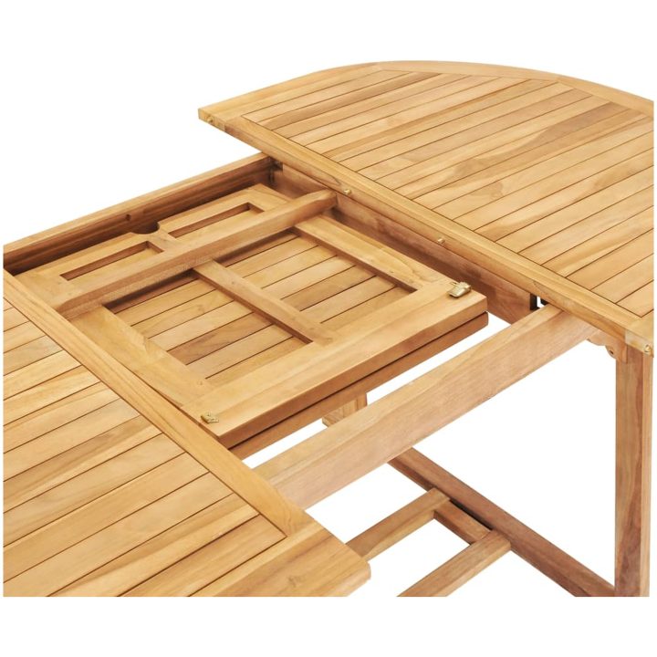 Trädgårdsbord utdragbart 150- massiv teak vidaXL 200 x 100 x 75 cm – bild 7