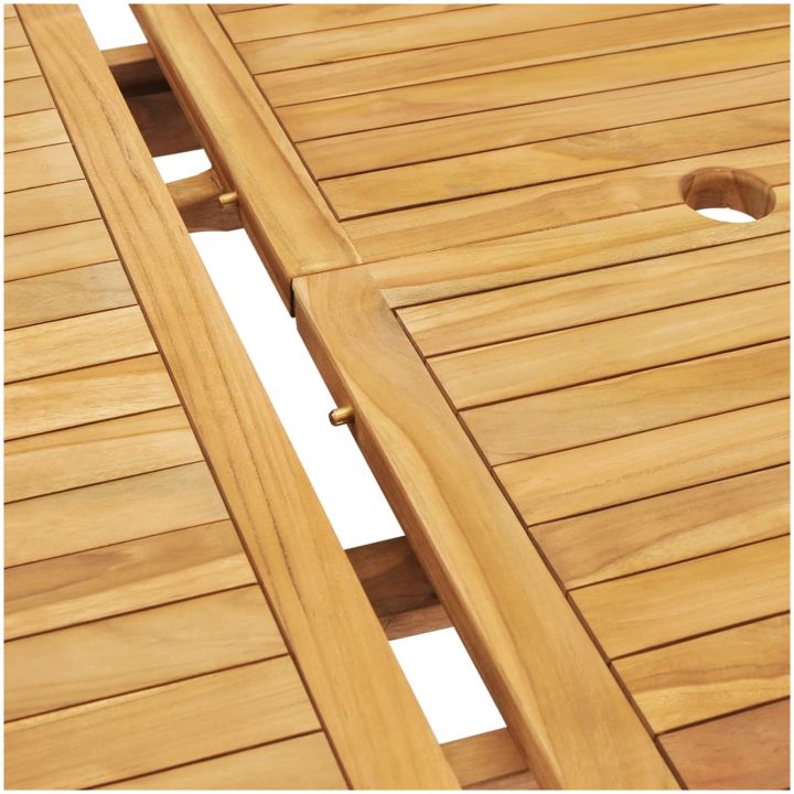 Trädgårdsbord utdragbart 150- massiv teak vidaXL 200 x 100 x 75 cm – bild 8