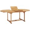 Trädgårdsbord utdragbart 150- massiv teak vidaXL 200 x 100 x 75 cm – miniatyr 1
