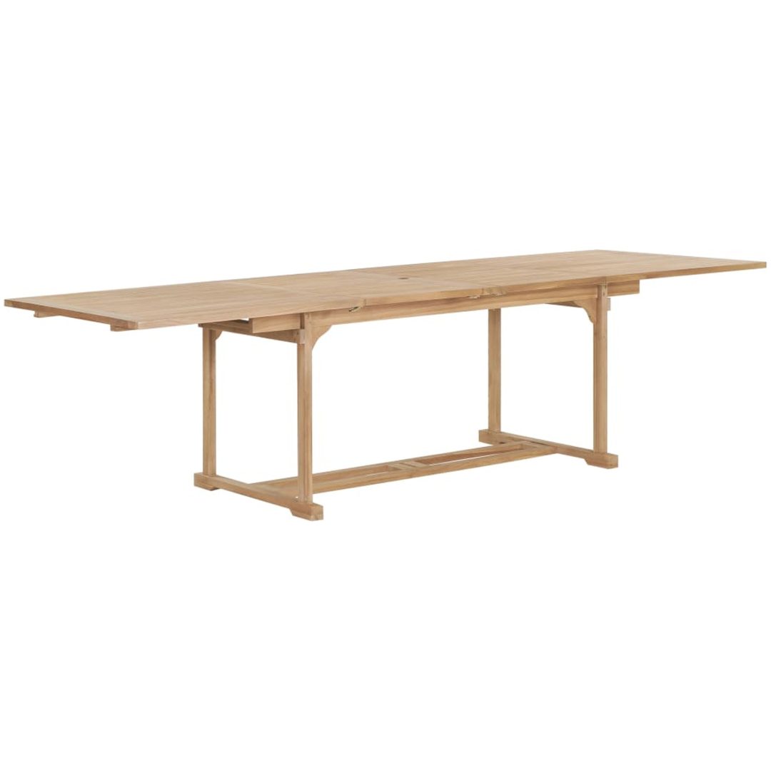 Trädgårdsbord utdragbart 180- massiv teak vidaXL 280 x 100 x 75 cm – bild 2