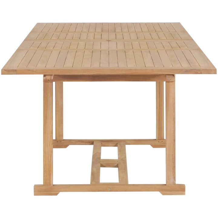 Trädgårdsbord utdragbart 180- massiv teak vidaXL 280 x 100 x 75 cm – bild 5