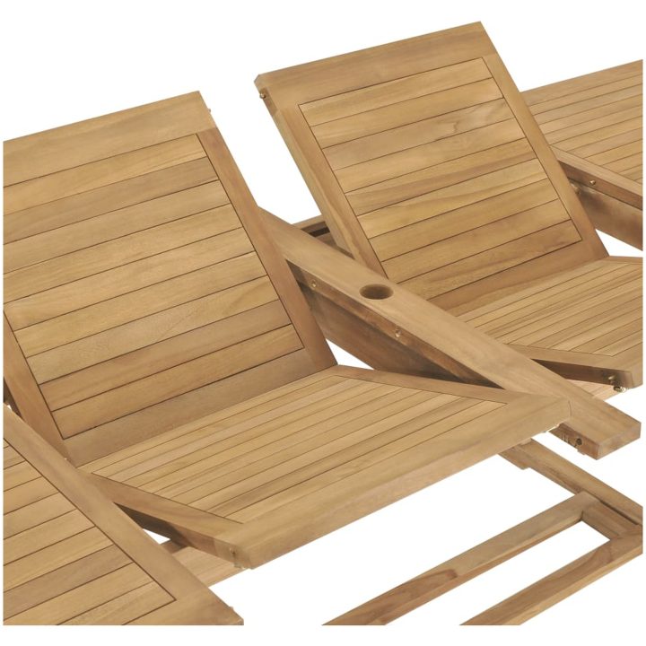 Trädgårdsbord utdragbart 180- massiv teak vidaXL 280 x 100 x 75 cm – bild 6