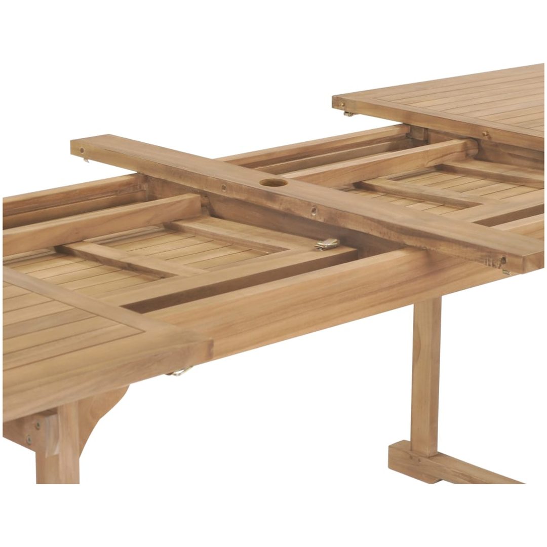 Trädgårdsbord utdragbart 180- massiv teak vidaXL 280 x 100 x 75 cm – bild 7