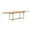 Trädgårdsbord utdragbart 180- massiv teak vidaXL 280 x 100 x 75 cm – miniatyr 10