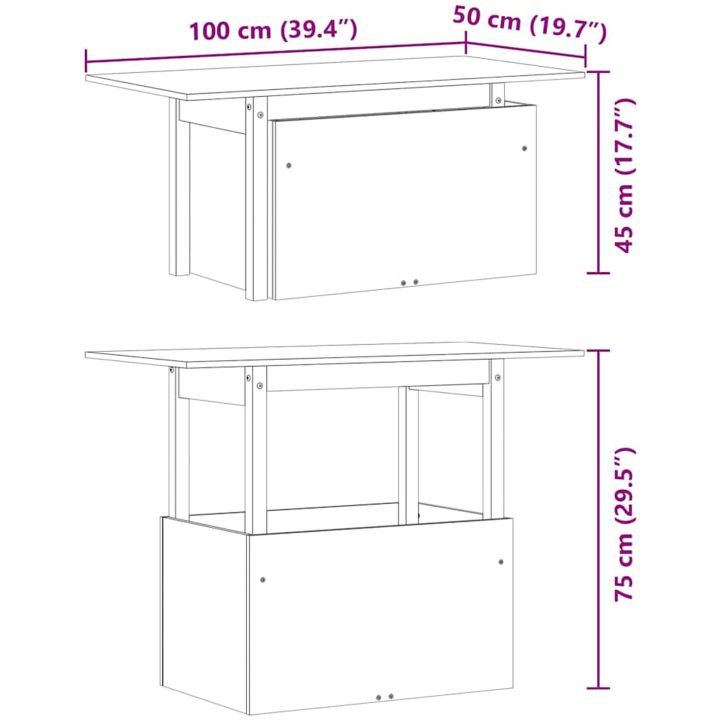 Trädgårdsbord vit 100x50x75 cm massiv furu vidaXL – bild 11