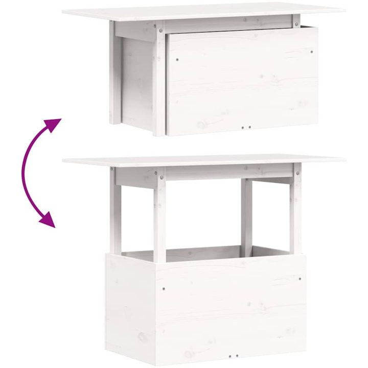 Trädgårdsbord vit 100x50x75 cm massiv furu vidaXL – bild 8