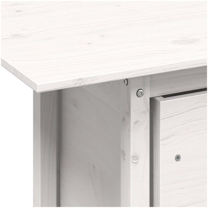 Trädgårdsbord vit 100x50x75 cm massiv furu vidaXL – bild 10