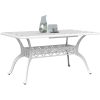 Trädgårdsbord vit 150x90x72 cm gjuten aluminium vidaXL – miniatyr 4