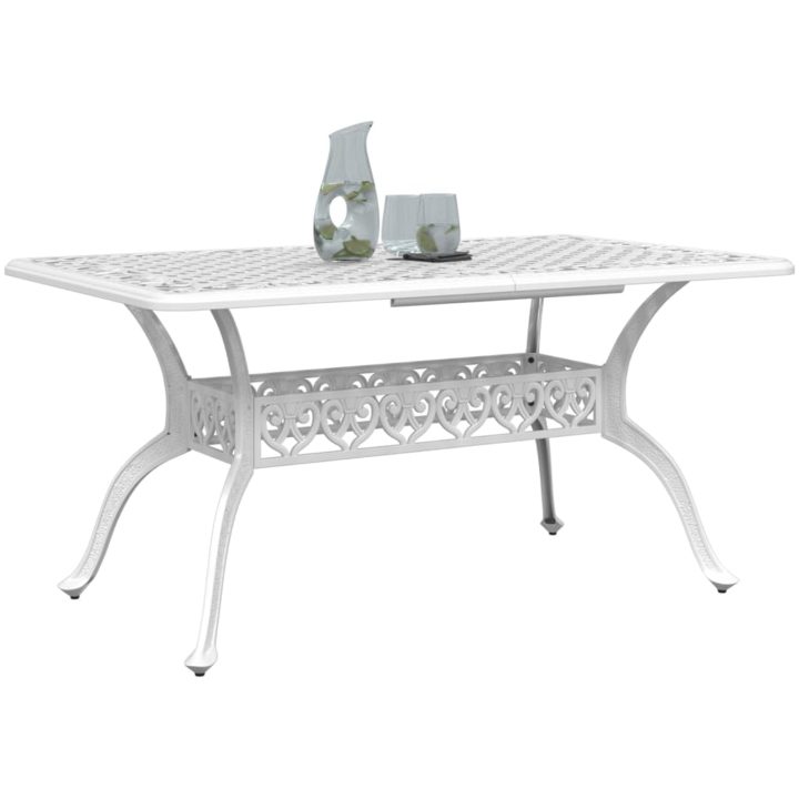 Trädgårdsbord vit 150x90x72 cm gjuten aluminium vidaXL – bild 4