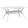 Trädgårdsbord vit 150x90x72 cm gjuten aluminium vidaXL – miniatyr 7
