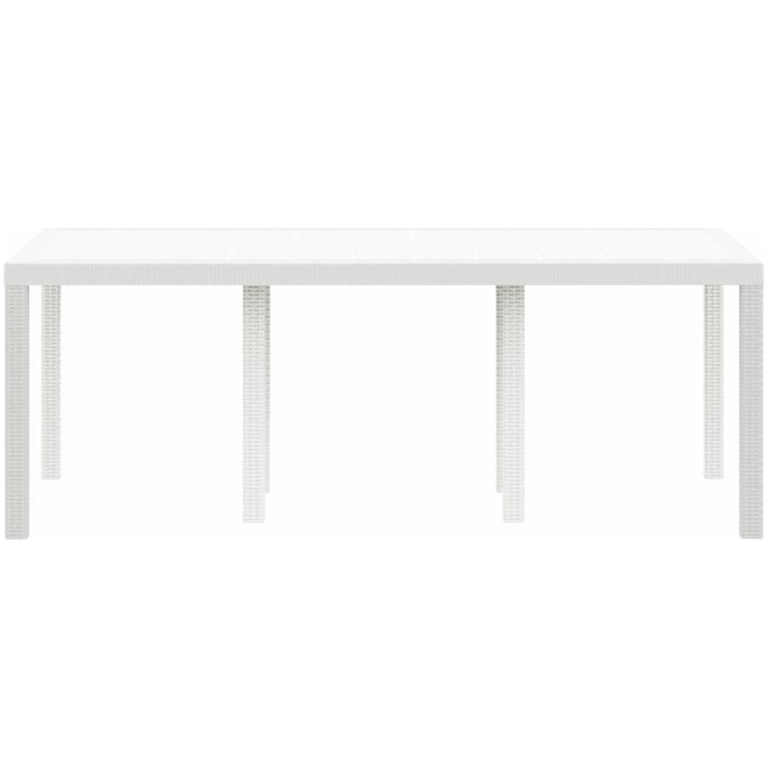 Trädgårdsbord vit 200x100x73 cm konstrotting vidaXL 2 m – bild 5