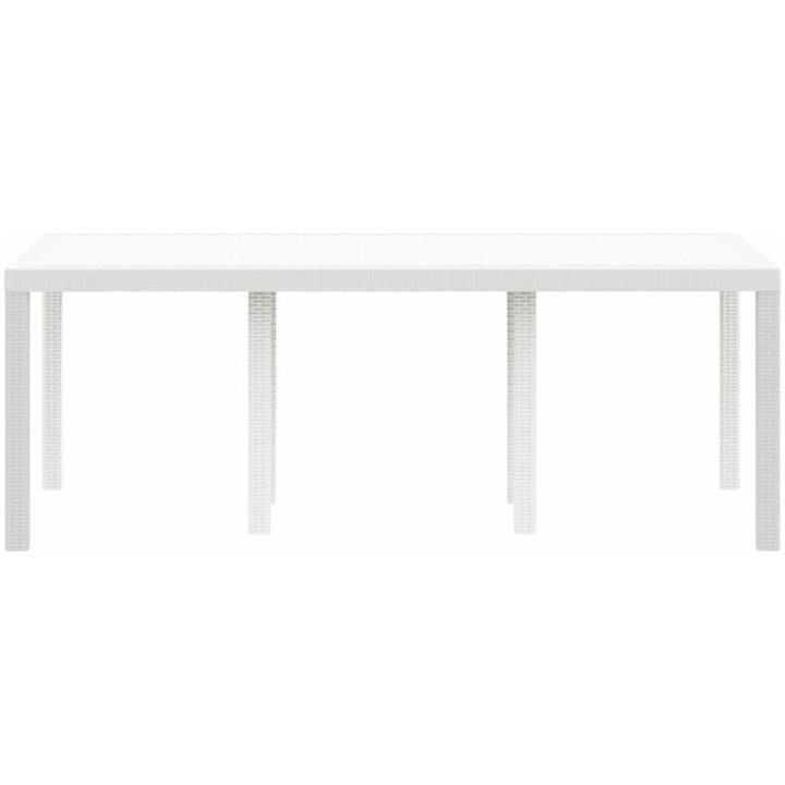 Trädgårdsbord vit 200x100x73 cm konstrotting vidaXL 2 m – bild 5