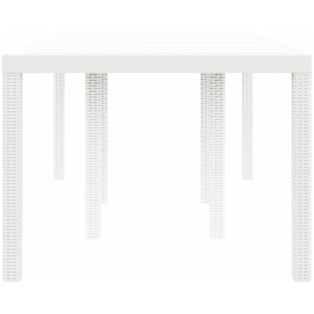 Trädgårdsbord vit 200x100x73 cm konstrotting vidaXL 2 m – bild 6