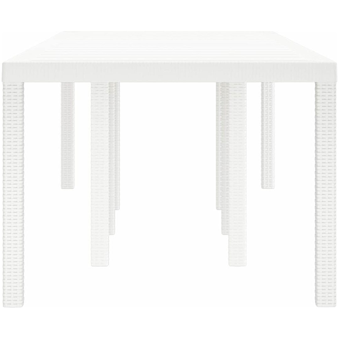 Trädgårdsbord vit 250x100x73 cm konstrotting vidaXL Stor – bild 4