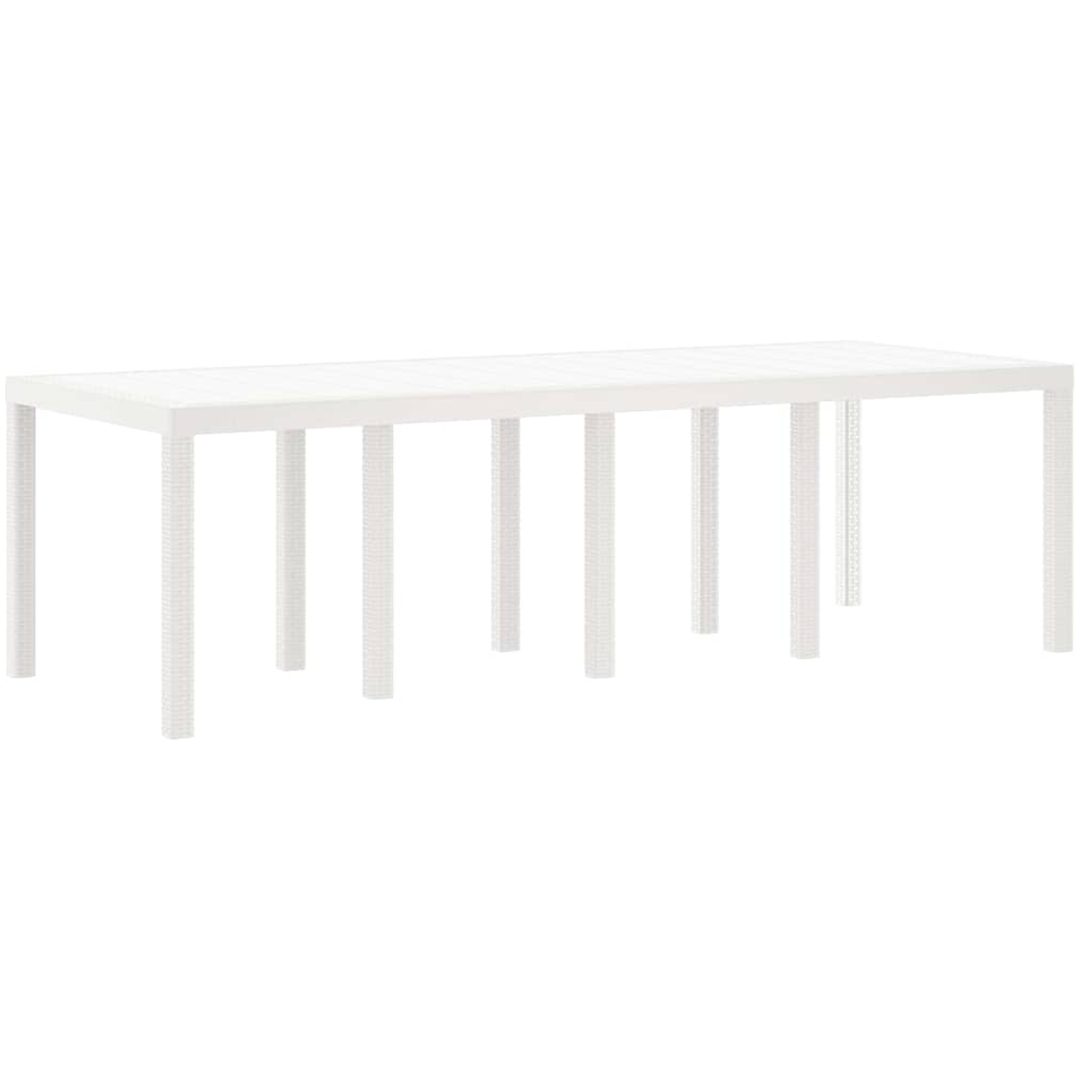 Trädgårdsbord vit 250x100x73 cm konstrotting vidaXL Stor – bild 5