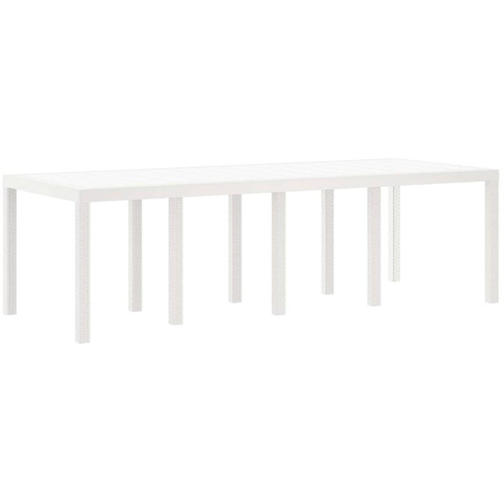 Trädgårdsbord vit 250x100x73 cm konstrotting vidaXL Stor – bild 5