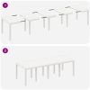 Trädgårdsbord vit 250x100x73 cm konstrotting vidaXL Stor – miniatyr 8