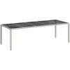 Trädgårdsbord vit 250x100x75 cm konstrotting och härdat glas vidaXL – miniatyr 2