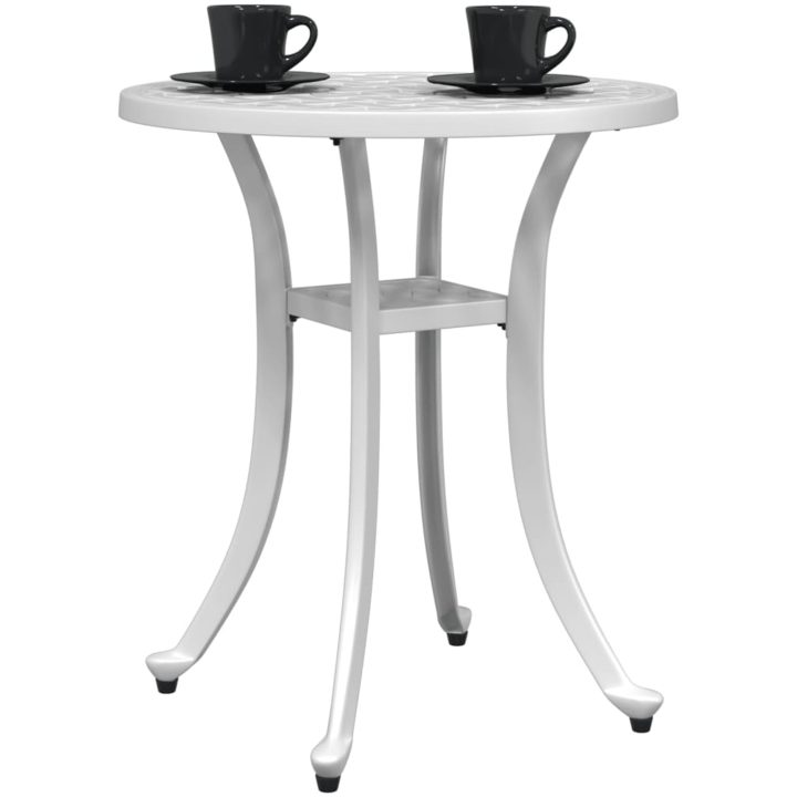 Trädgårdsbord vit ⌀48x53 cm gjuten aluminium vidaXL – bild 4