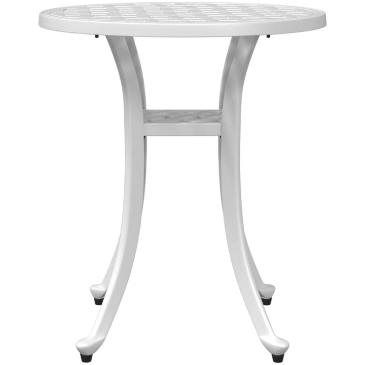 Trädgårdsbord vit ⌀48x53 cm gjuten aluminium vidaXL – bild 5