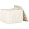 Trädgårdsbord vit 53x53x40 cm plast vidaXL – miniatyr 4
