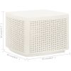 Trädgårdsbord vit 53x53x40 cm plast vidaXL – miniatyr 8