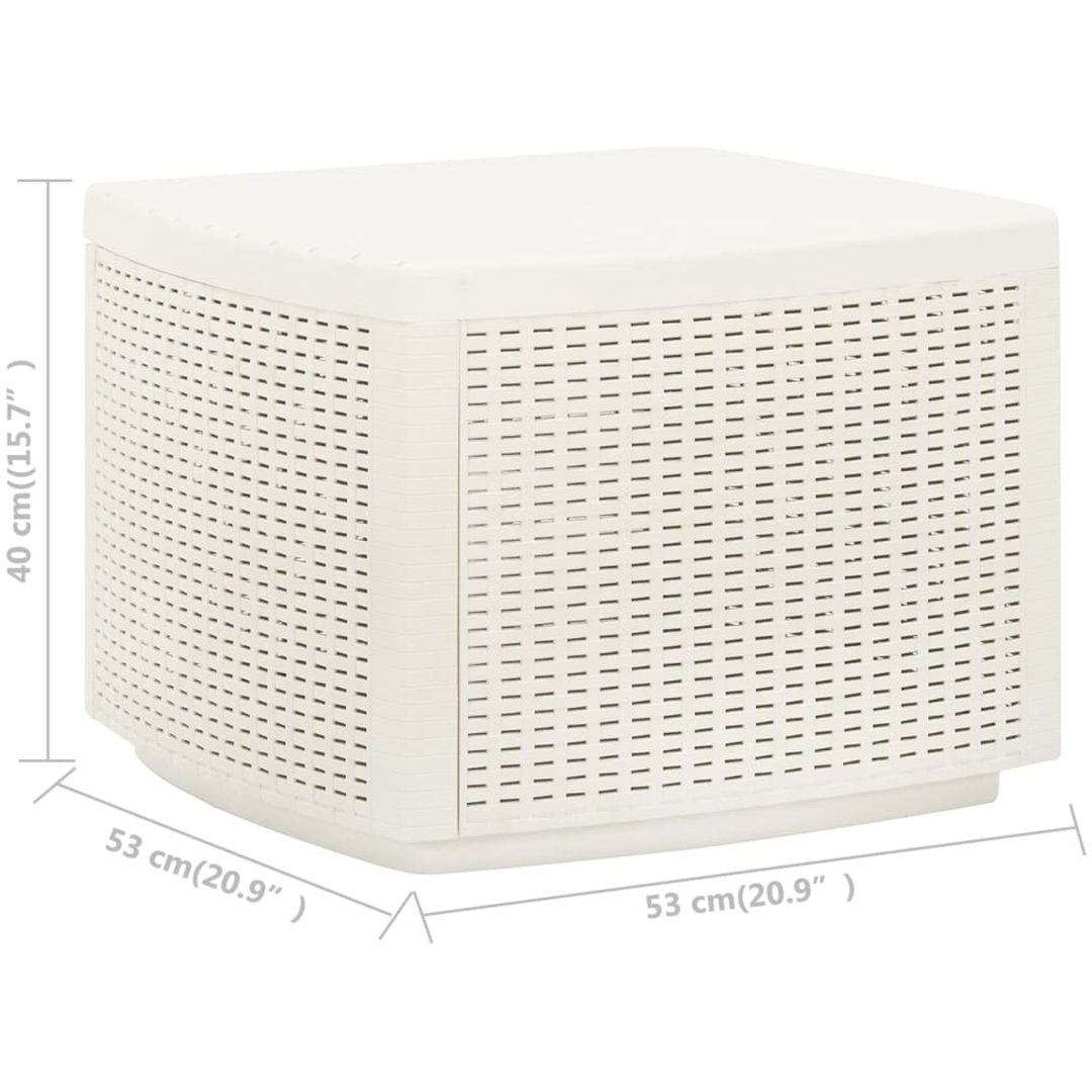 Trädgårdsbord vit 53x53x40 cm plast vidaXL – bild 8