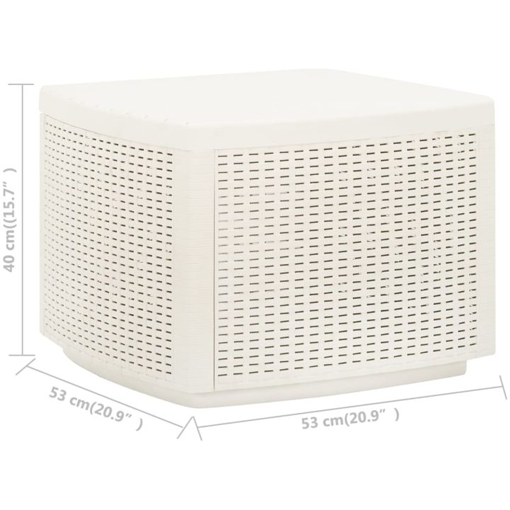 Trädgårdsbord vit 53x53x40 cm plast vidaXL – bild 8