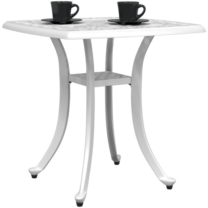 Trädgårdsbord vit 53x53x53 cm gjuten aluminium vidaXL – bild 4