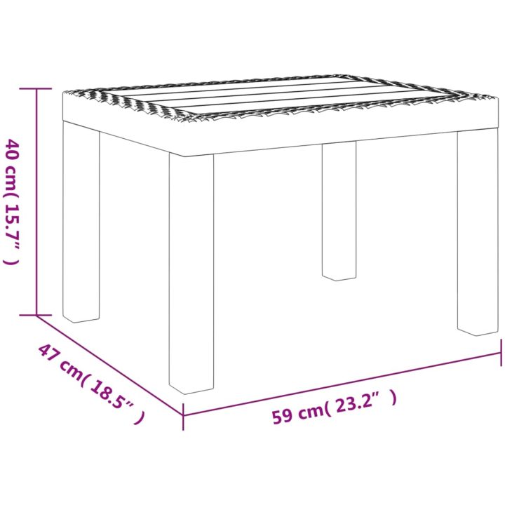 Trädgårdsbord vit 59x47x40 cm PP vidaXL – bild 7