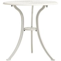 Trädgårdsbord vit 62x62x65 cm gjuten aluminium vidaXL
