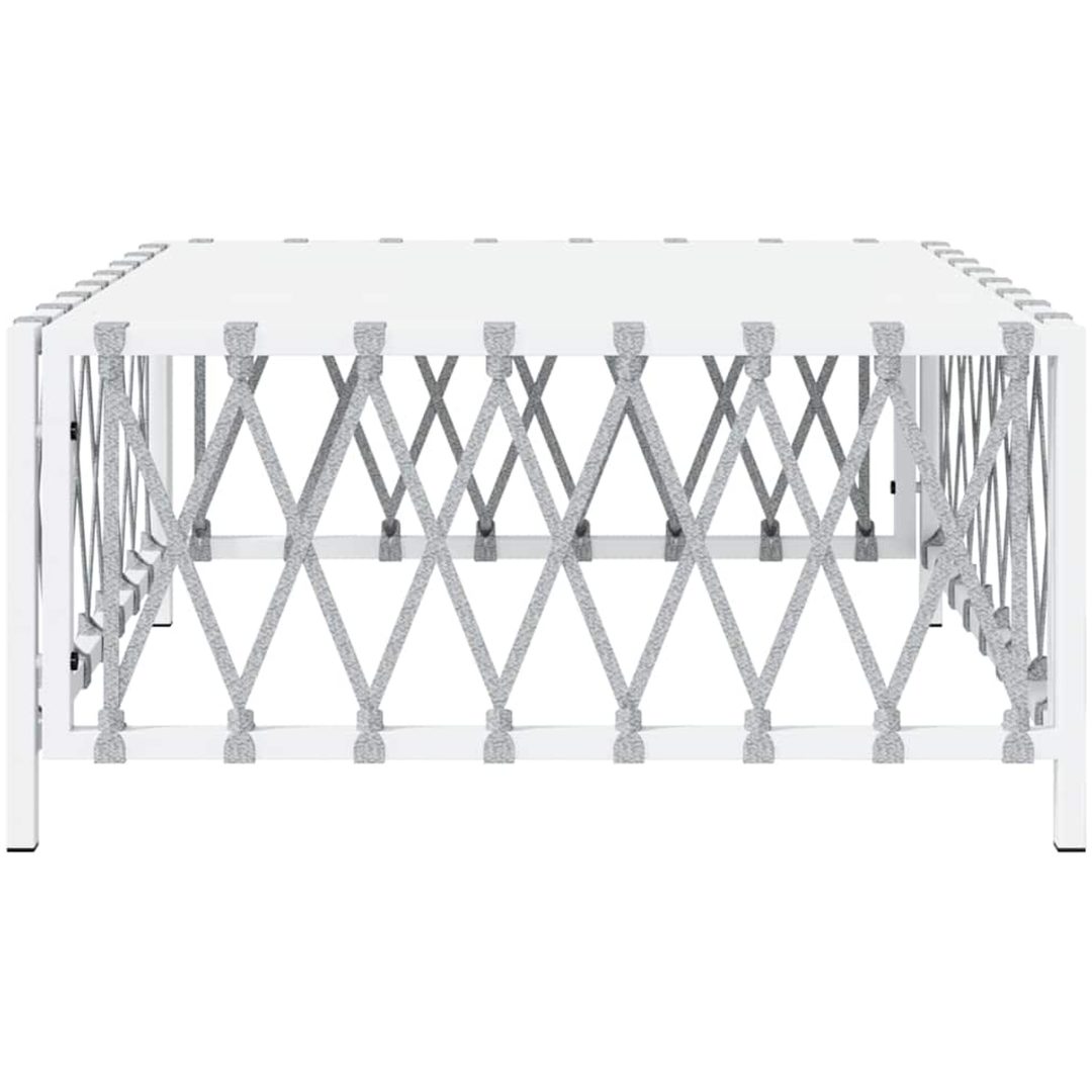 Trädgårdsbord vit 70x70x34 cm vävt tyg vidaXL – bild 3
