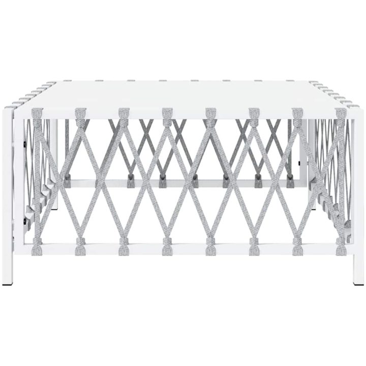 Trädgårdsbord vit 70x70x34 cm vävt tyg vidaXL – bild 3