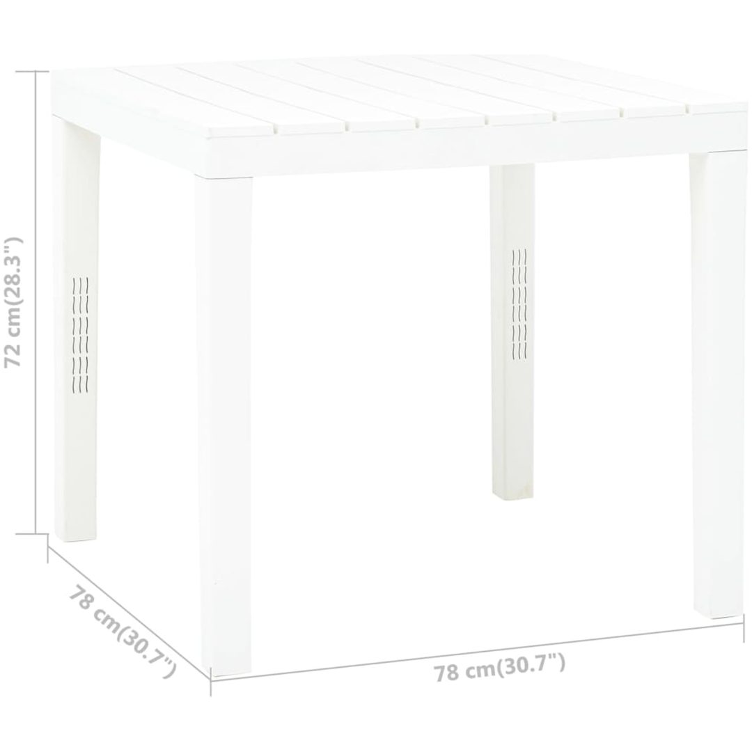 Trädgårdsbord vit 78x78x72 cm plast vidaXL – bild 4