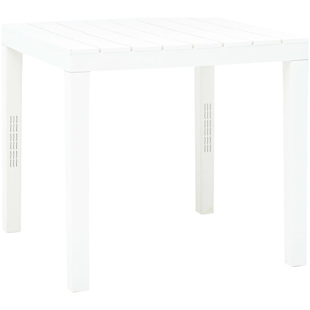 Trädgårdsbord vit 78x78x72 cm plast vidaXL