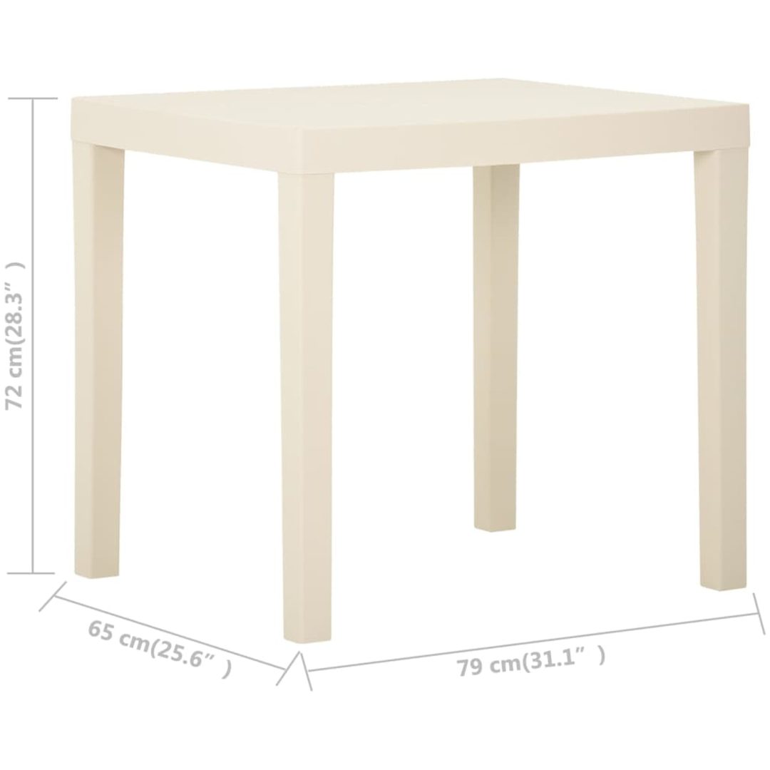 Trädgårdsbord vit 79x65x72 cm plast vidaXL – bild 5