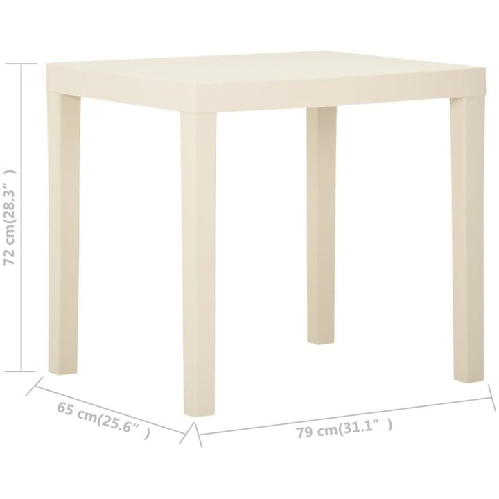 Trädgårdsbord vit 79x65x72 cm plast vidaXL – bild 5