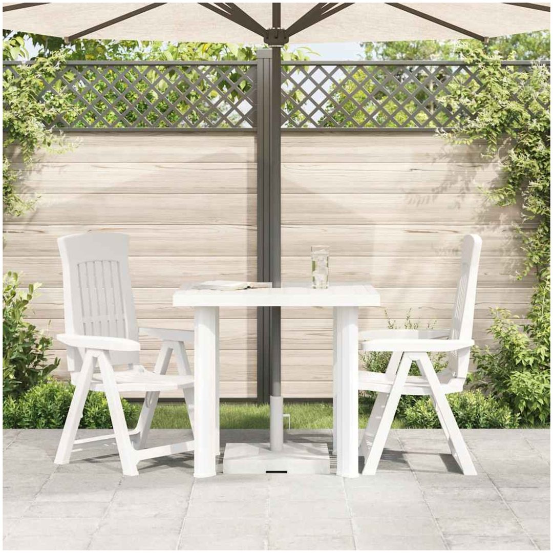 Trädgårdsbord vit 80x75x72 cm plast vidaXL – bild 3