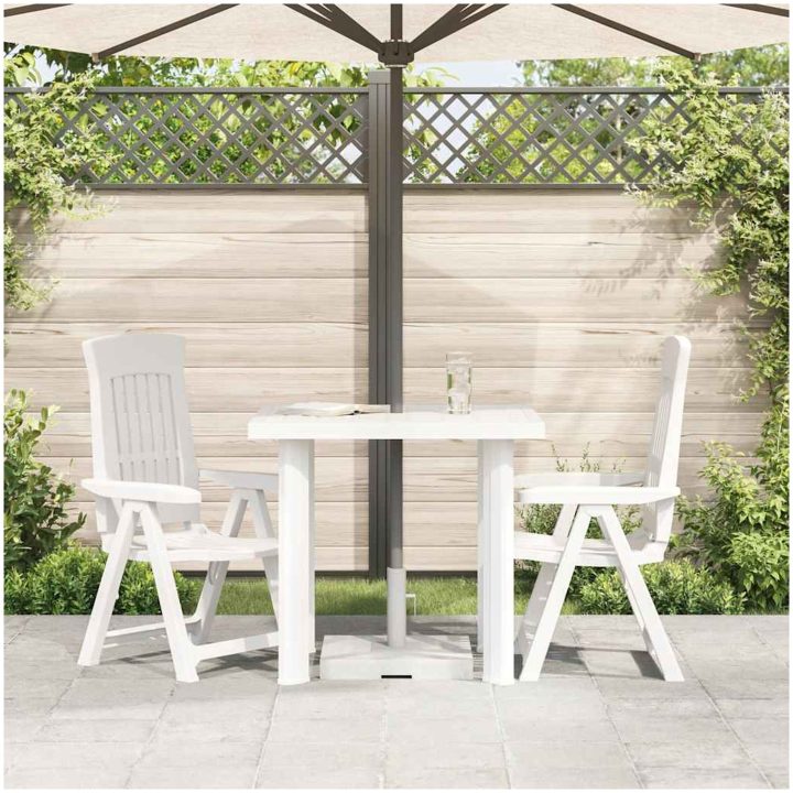 Trädgårdsbord vit 80x75x72 cm plast vidaXL – bild 3