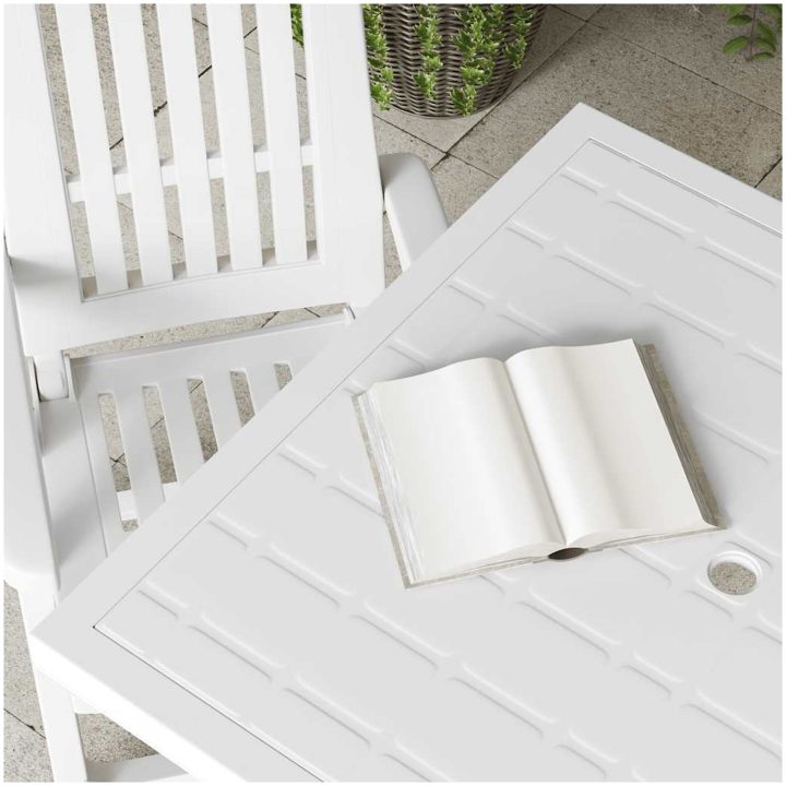 Trädgårdsbord vit 80x75x72 cm plast vidaXL – bild 4