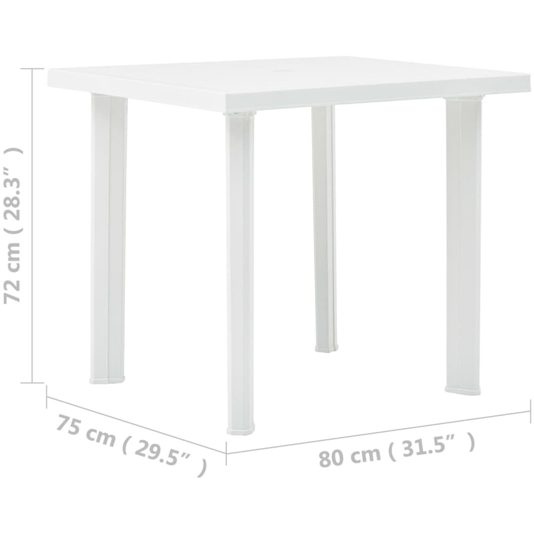 Trädgårdsbord vit 80x75x72 cm plast vidaXL – bild 5
