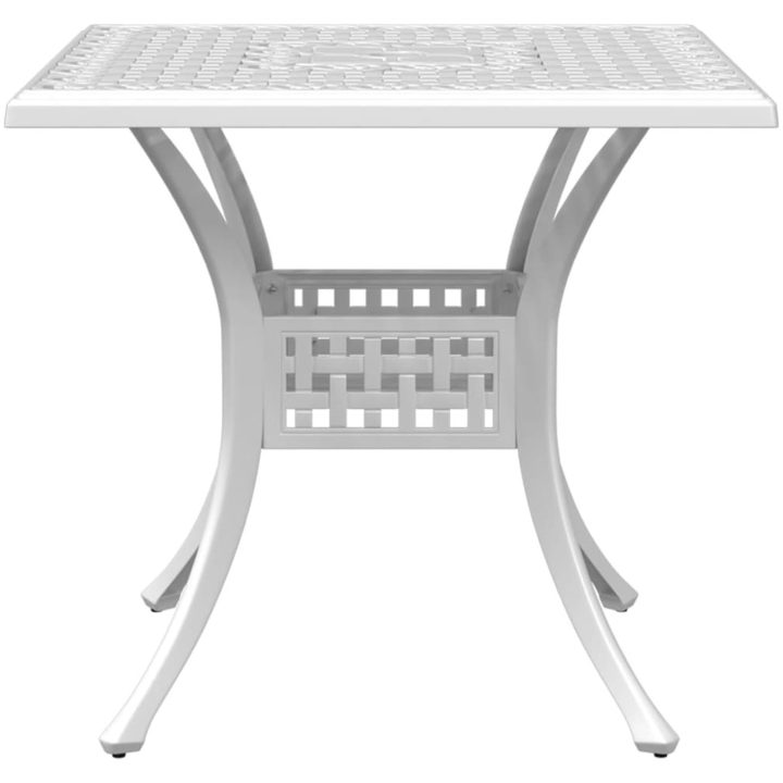 Trädgårdsbord vit 80x80x75 cm gjuten aluminium vidaXL – bild 5