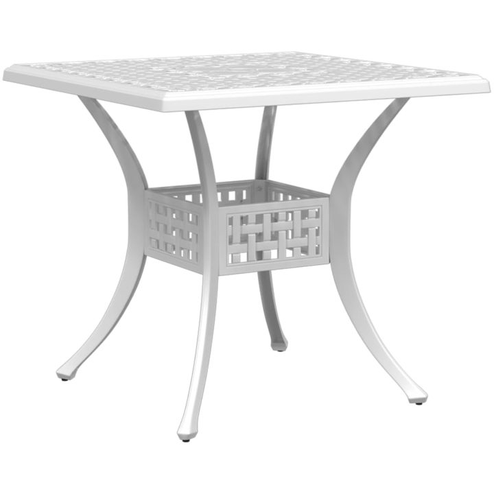 Trädgårdsbord vit 80x80x75 cm gjuten aluminium vidaXL – bild 7