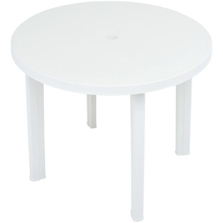 Trädgårdsbord vit 89 cm plast vidaXL – bild 3