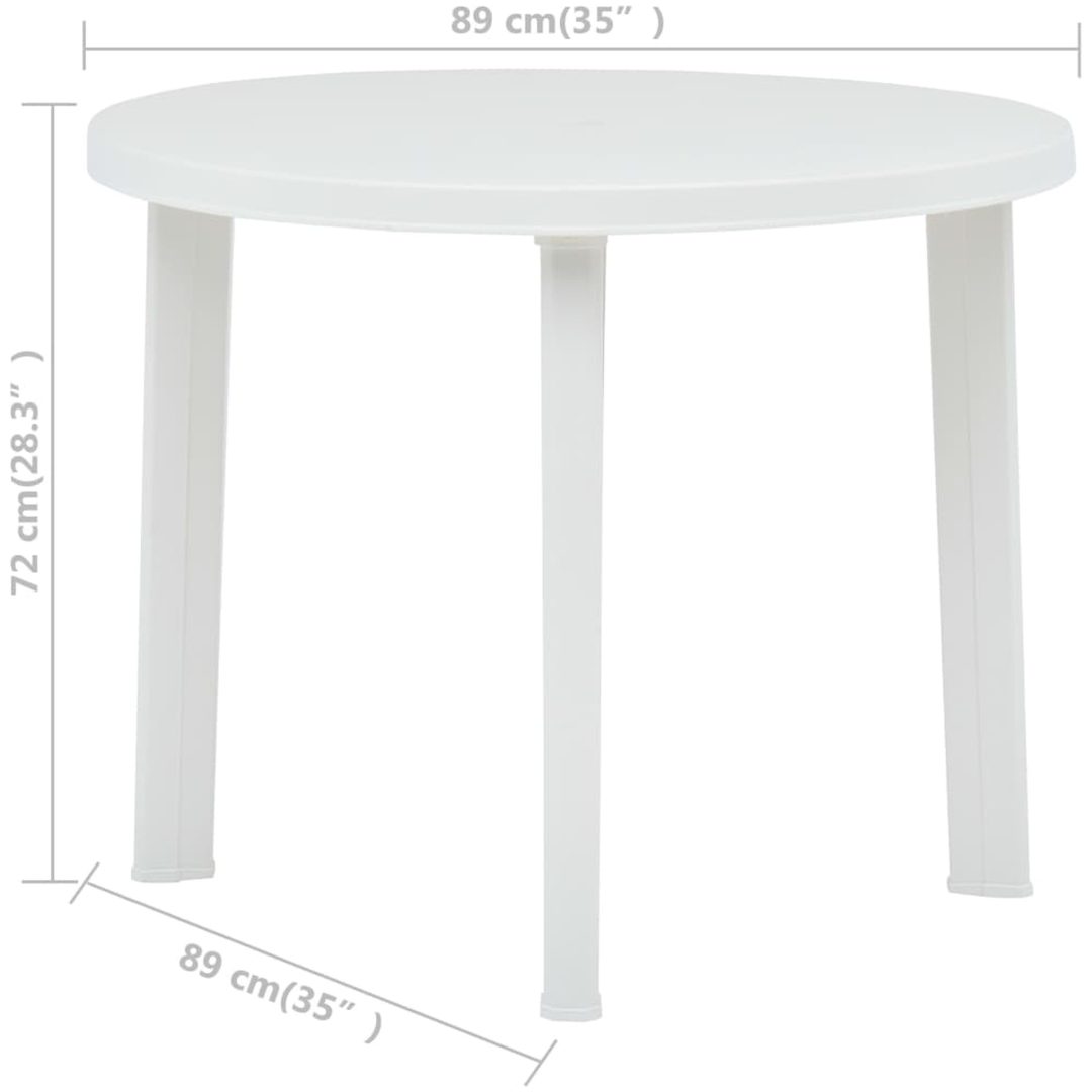Trädgårdsbord vit 89 cm plast vidaXL – bild 5