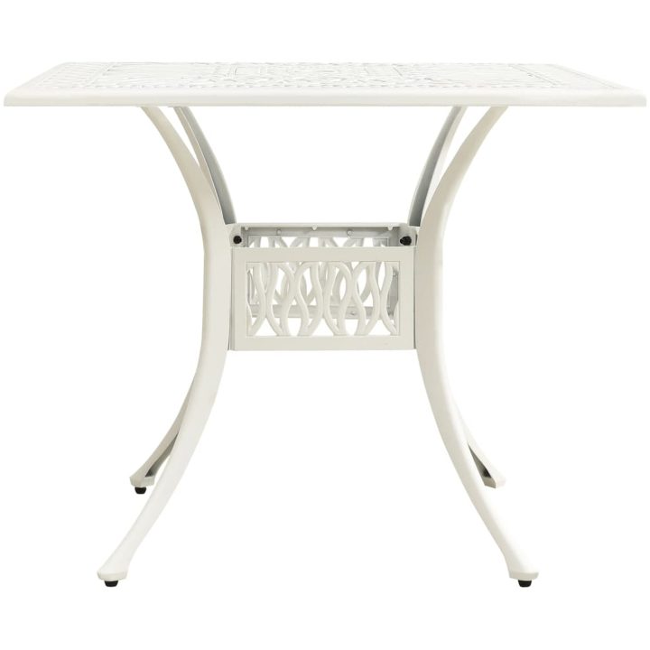 Trädgårdsbord vit 90x90x73 cm gjuten aluminium vidaXL – bild 2